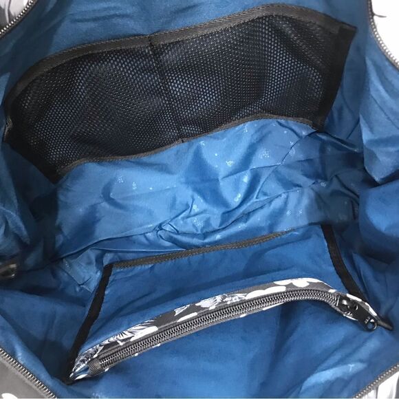 Esvan NEW Black Tropical Print Duffle Tote Beach Gym Bag - Picture 9 of 16